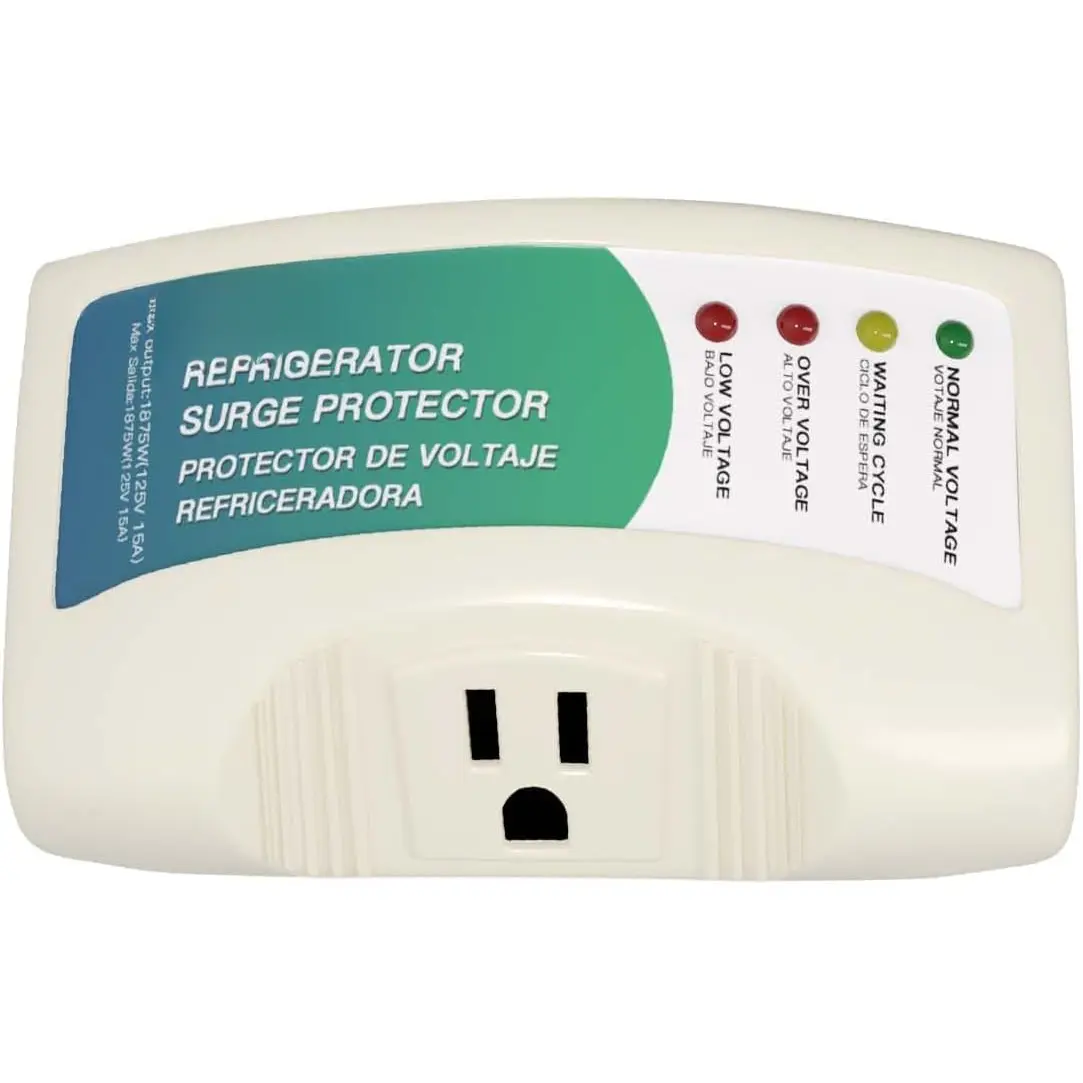 Refrigerator Surge Protector Single Outlet, Wall Surge Protector for Home Appliance Against High & Low , Brownouts & Spikes 1875W 15A 1 Pack