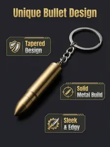 Military Style Metal Bullet Keychain, Tactical Military Design, Perfect for Car Rearview Mirror Backpack Decoration, Unique Holiday Gift