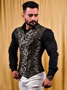 Floral Male corset vests - Brocade Men's corset