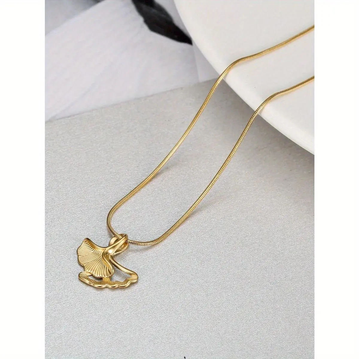Stainless Steel Unisex Necklace with Geometric Maple Leaf Pendant, Elegant Chain for Anniversary or Birthday Gifting, Costume Jewelry Accessory