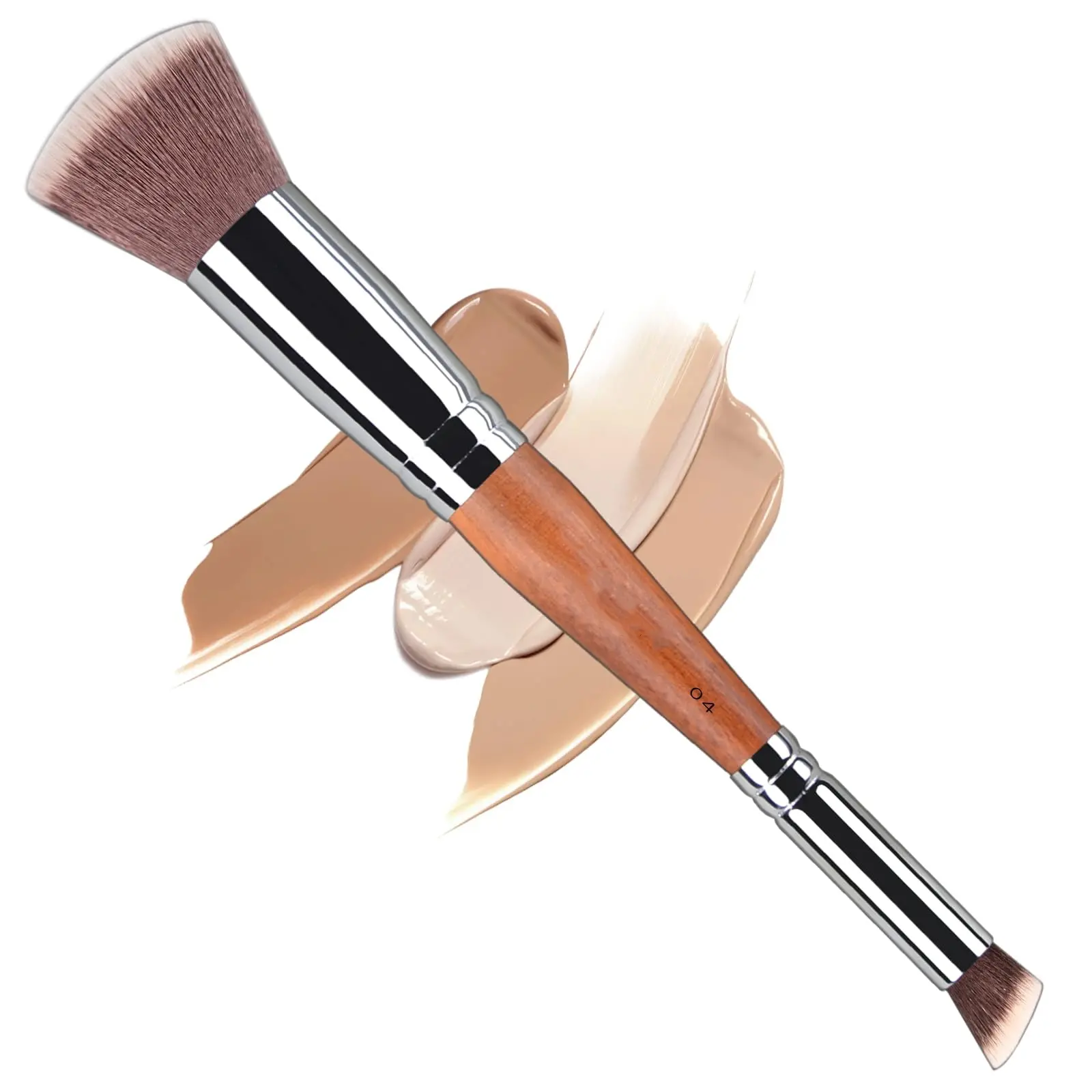 2-IN-1 Dual Tip Concealer & Foundation Brush - Dual-End Design, Vegan Soft Touch Bristles, High-Tech Nano-Materials, Safe for Liquid Cream Concealer, Under Eye Makeup & Foundation Buffing Tool, Dual Tip Brush, Double-Ended Design