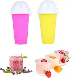 Slushie Maker Cup, Magic Quick Frozen Smoothies Cup Cooling Cup Double Layer Squeeze Cup Slushy Maker, Homemade Milk Shake Ice Cream Maker DIY it for Children and Family