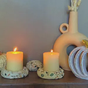 Clay Pebble candle holders