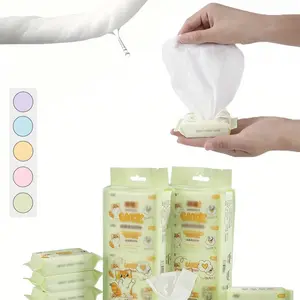 Mini Portable Wet Wipes, Hand Mouth Cleaning Wipes, Flushable Travel Pack, Home Travel Essential, Small Lightweight, Adult Wipes, 8 Sheets X 8 Packs