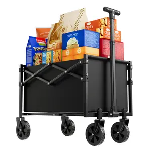 RoveStep Lite Collapsible Folding Wagon - Lightweight Utility Cart, 50L Capacity, 220 lbs Load, Compact Fold, Perfect for Beach, Garden, Shopping, Outdoor Activities