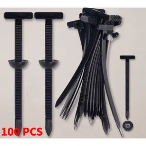 100Pcs Nylon Universal Cable Tie Buckle, Heavy Duty Self-Locking Nylon Zip Ties Holder, Multipurpose Plastic Cable Ties Tool for Car Daily Repair-YY1