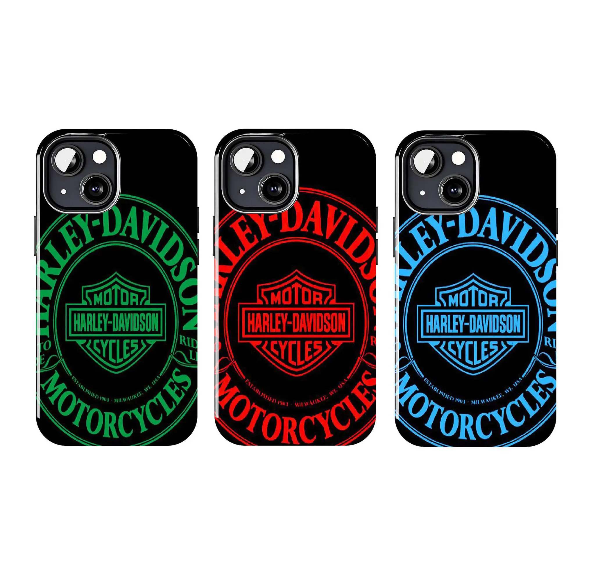 Multicolor Motorcycle Harley Themed Phone Case Protection, Shockproof, Anti-Drop, Anti-Fingerprint For IPhone 17-11, Pro Max, Pro Plus, and Samsung S26-22 Protection Safety