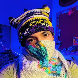Random Crochet Adult Mens Womens Cat Hat - One Size