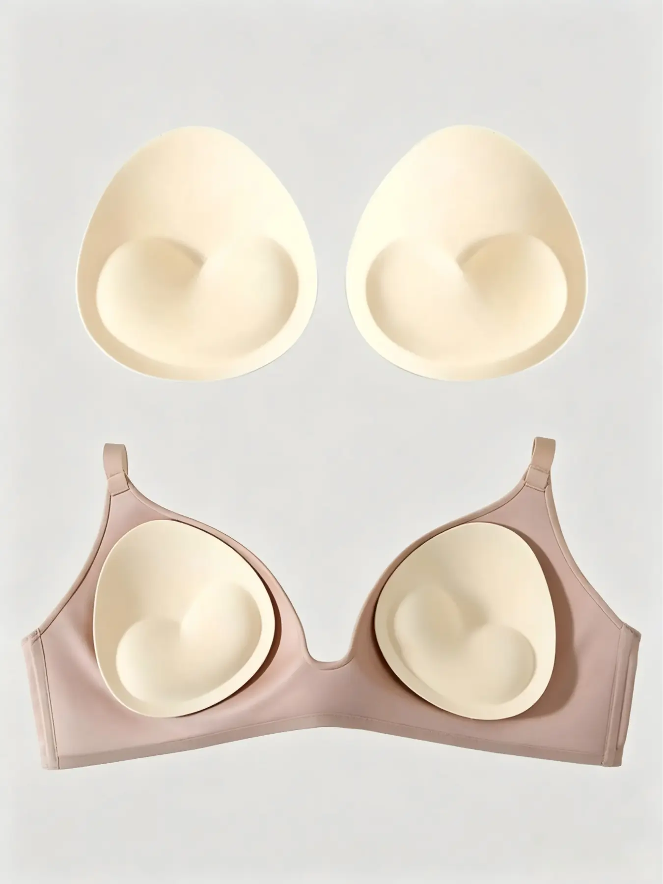 Thickened Braided Swimsuit Triangle Push-Up Bikini Pad, Outer Expansion Backless Top, Sexy Underwire Insert, Ideal for Beachwear, Bra Insert Pads