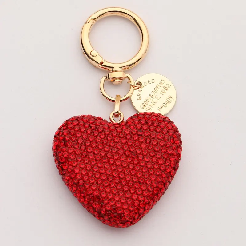 1pc Full Rhinestone Heart Pendant DIY Keychain Bag Charm Fashion Accessory, Perfect Gift for Friends and Family, Ideal for Holidays, Heart Design Keychain Heart Keychains