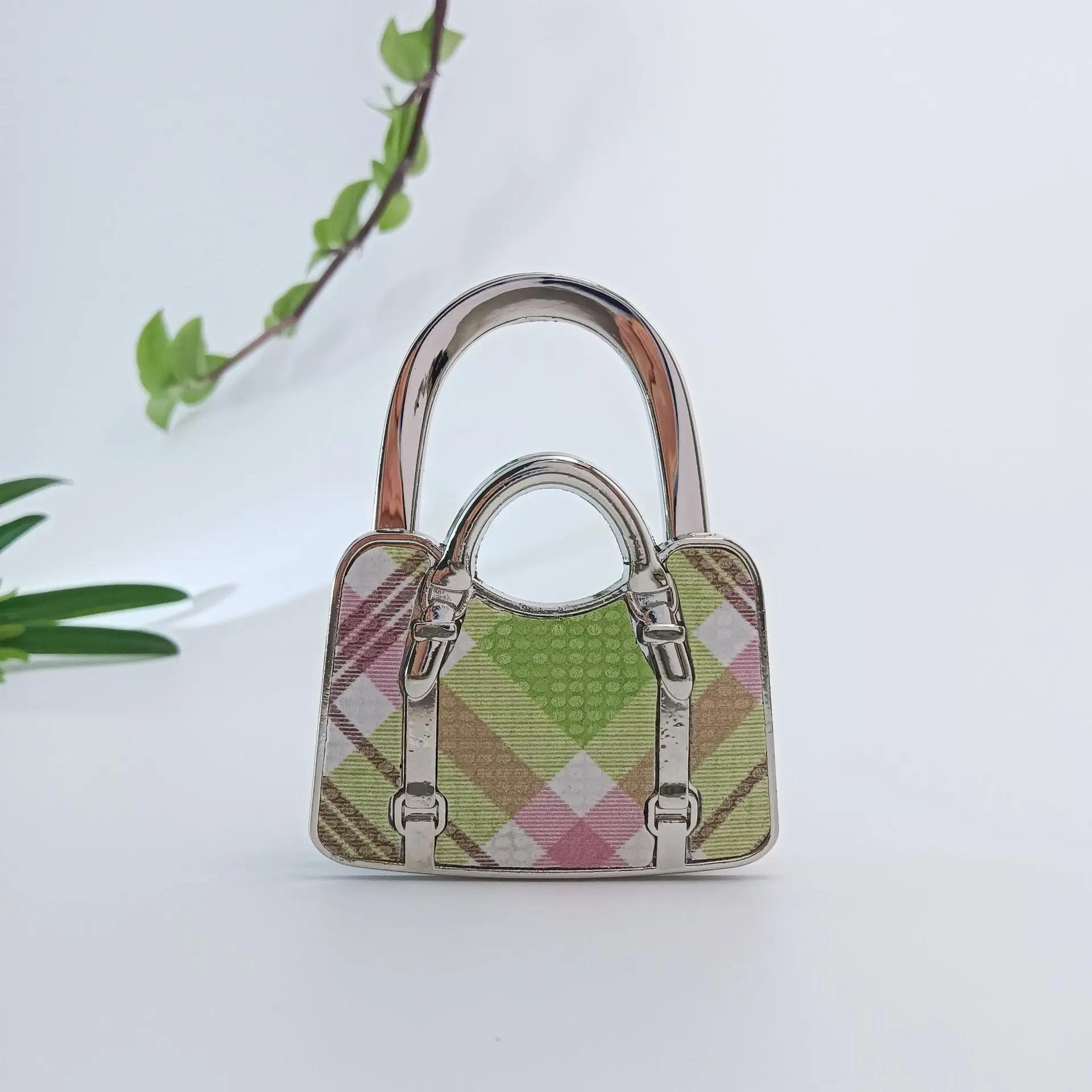 Foldable Camping Purse Hook, Portable Table Edge Bag Hanger for Outdoor Picnic and Travel, Compact Handbag Holder with Leather Pad, Space-Saving Organizer Gift for Women