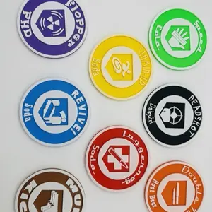 Zombies Duty Call of Coasters Perks - 3D Printed Colorful Drink Coasters with Fun Zombie Design 3 7/8" Diameter 1/8" Thick Collectible for Fans of Classic Video Game Tableware Aesthetic Set Cover New Cork Backing Gift