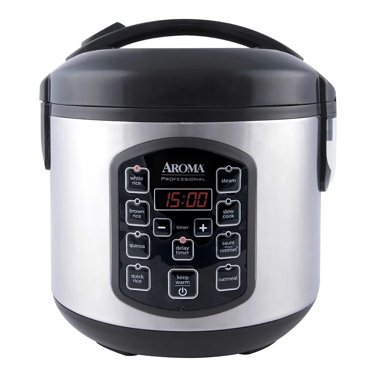 AROMA 8-Cup Cooked Rice Digital Display Rice Cooker Slow Cooker and Food Steamer ARC-954SBD 2.5QT