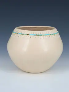 Isleta Pueblo Inlaid and Incised Hand Coiled Pottery