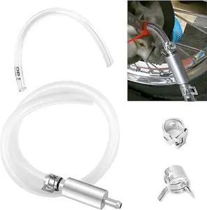 Brake Bleeder Hose - One-Way Check Valve Tube Bleeding Tool Kit, with One-Way Check Valve, Transparent Car Brake Bleeder Hose, One-Way Check Valve, and Brake Bleeder Cap Set, Universal Brake Bleeder Tool Auto Parts Suitable for Cars Motorcycles Bicycles