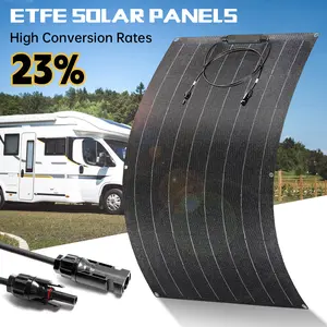 100W 18V Semi-Flexible Solar Panel with MC4 Connectors Monocrystalline ETFE Solar Charger for RV Boat Camper Off-Grid