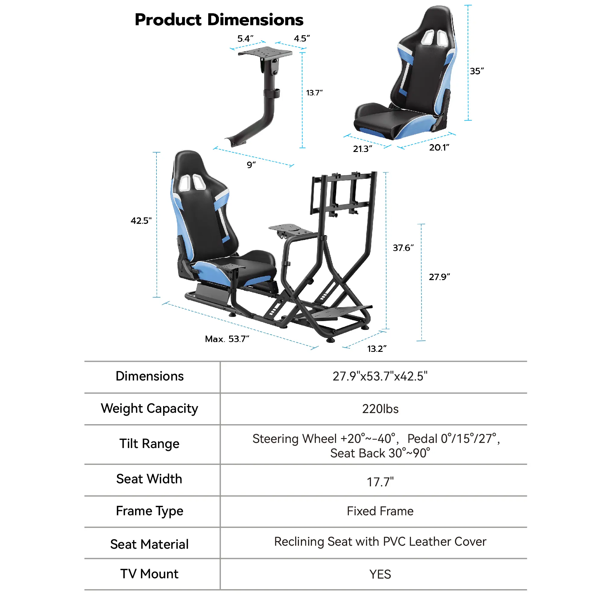 Blue Cockpit + TV Mount
