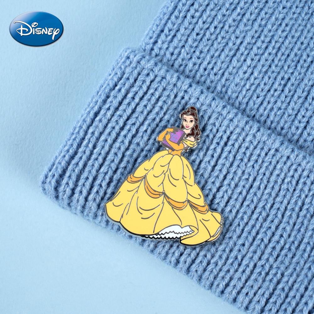 1PC Disney Princess Pin Officially Licensed Gorgeous Gown Dress Gold-foil Belle Jasmine Ariel Snow White Tiana Cinderella Moana Anime Brooch Backpack Decoration Jacket Lapel Anti-Rust Exquisite Alloy Enamel Gift