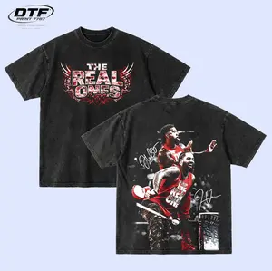 The Usos “The Real Ones” Vintage Wrestling T-Shirt – Oversized Washed Black Graphic Streetwear Tee Menswear Crewneck Cotton Fabric