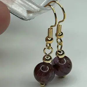 Amethyst Earrings with Fishhooks Gold Plated Fashion Jewelry Accessories Costume Jewelry Gift for Women