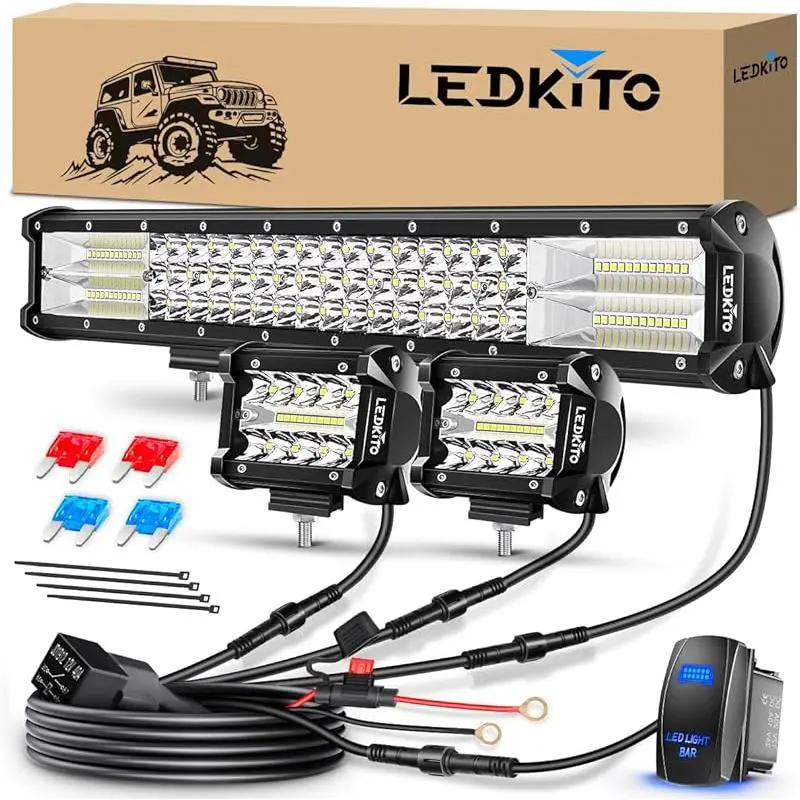 20+4In LED Light with Rocker Switch