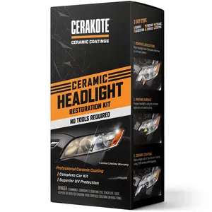 CERAKOTE Ceramic Headlight Restoration Kit – Guaranteed To Last As Long As You Own Your Vehicle – Brings Headlights back to Like New Condition - 3 Easy Steps - No Power Tools Required