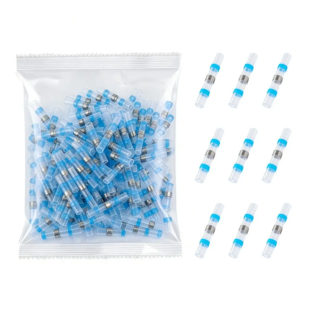 Heat Shrink Wire Connectors Kit, Wiring Connectors Kit, 100 PCS Waterproof Insulated Terminals, Electrical Solderless Crimp Connectors for Automotive Home DIY Cable Repair, Wire Connection Solutions & Installation Accessories