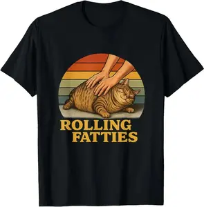 Cat Rolling Fatties Funny Cat T-Shirt