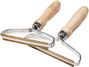 Pet Hair Removers 2 Pack Reusable Metal Lint Remover Tool Durable with Wooden Handle Portable Fabric Shaver Fuzz Cleaner for Clothes Carpet & Furniture Couch