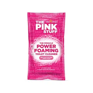 THE PINK STUFF Miracle Power Foaming Toilet Bowl Cleaner 7 Oz. Foaming Toilet Cleaner, Self-Activating Toilet Cleaner, Toilet Bowl Cleaner Foam, Vegan Toilet Cleaner, Rhubarb Scent Cleaner, Limescale Remover, No-Scrub Toilet Cleaner.