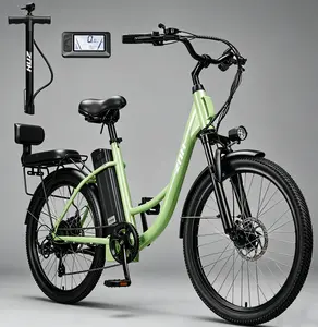 Women's Step-Thru ZNH-19 Electric Bike, 24 Inch, 750W Motor, 48V 13Ah Removable Battery, 20MPH, 50 Miles Range, 7-Speed Urban Commuter Ebike