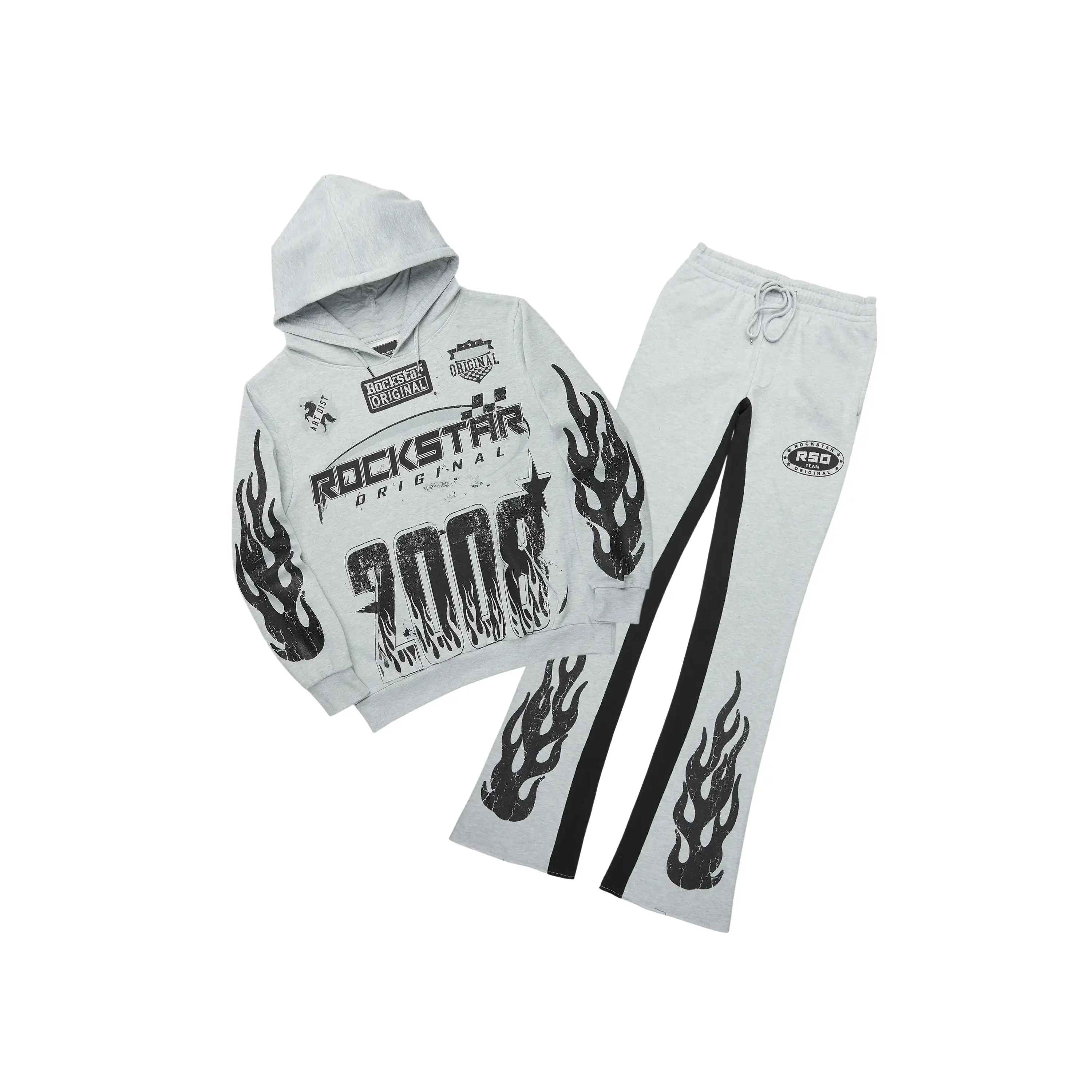 Amos Heather Grey Hoodie/Baggy Track Pant Set