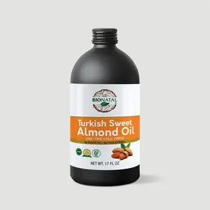 Bionatal Turkish Sweet Almond Oil 17oz - Moisturizing Oil for Body Care, Hydrating Formula