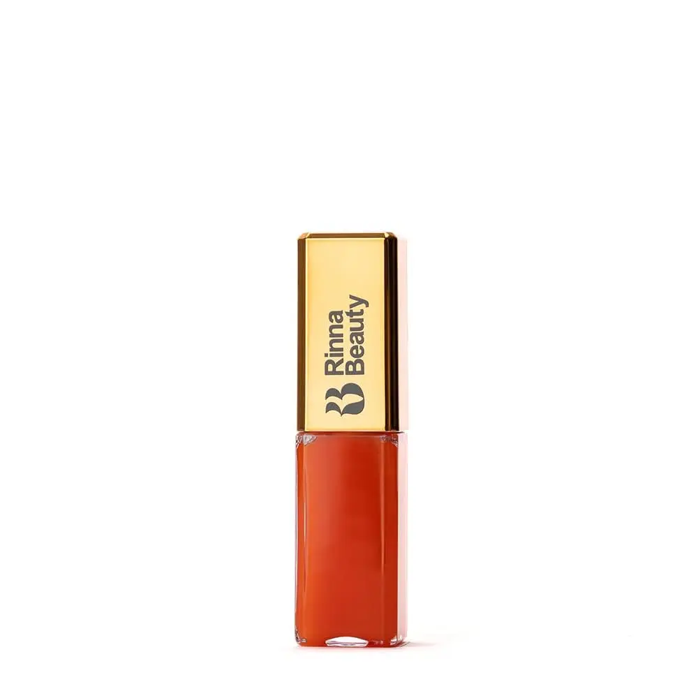 Rinna Beauty Larger Than Life Lip Plumping Oil Gloss with Plumping Peptide, Sunset Glossy Cosmetic