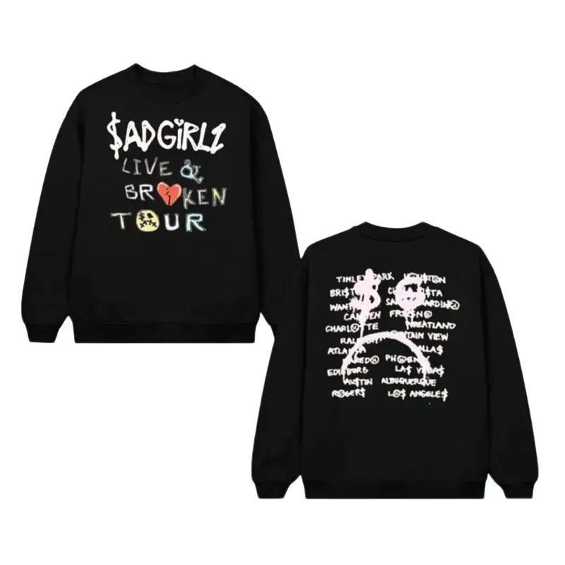 Junior H Sad Girlz Live & Broken Tour Hoodie, Ideal Gift for Fans, Gift for Women for Men, Fashion Casual Hooded for Daily Holiday Outdoor Wear. Womenswear Tops