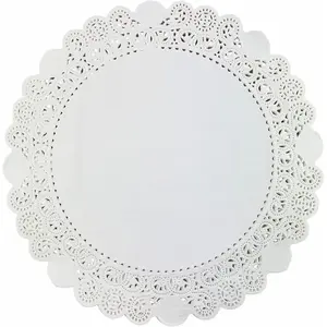 50pc 14 Inch White Round Greaseproof Lace Greaseproof Paper Doilies