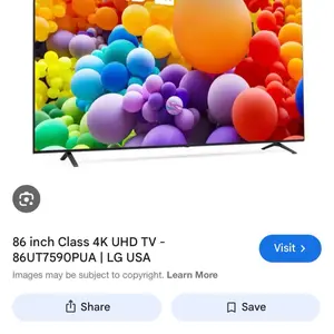 LG 86 Inch Class 4K UHD TV 86UT7590PUA High-Definition Smart Display for Home Entertainment