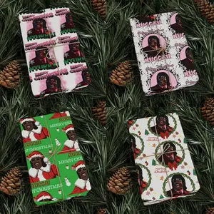 Custom Merry Christmas Nyukka Wrapping Paper, Pinky Nyukka Holiday Gift Wrap, Funny Pink Christmas Wrapping Paper, Cute Holiday Gift Wrap Roll