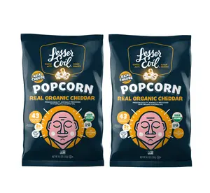 LesserEvil, Organic Popcorn, Non-GMO, Real Organic Cheddar - 4.6oz (2 Pack)