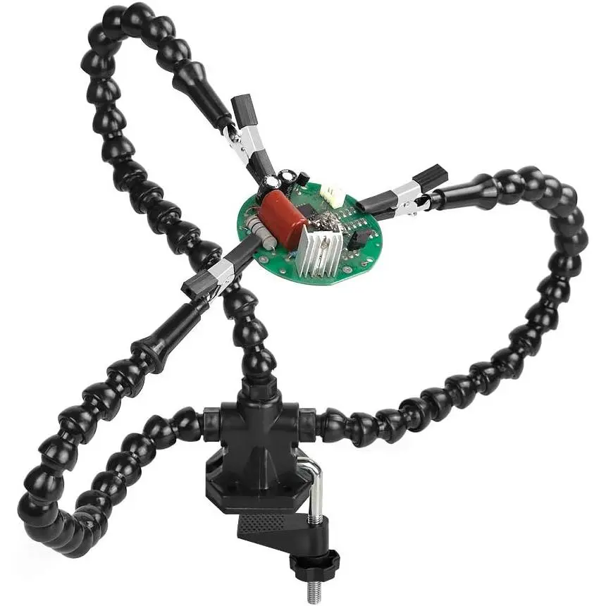 Helping Hands Soldering, Third Hand Soldering Tool PCB Holder Flexible Arms Helping Hands Crafts  Hobby Workshop Helping Station (Y3)