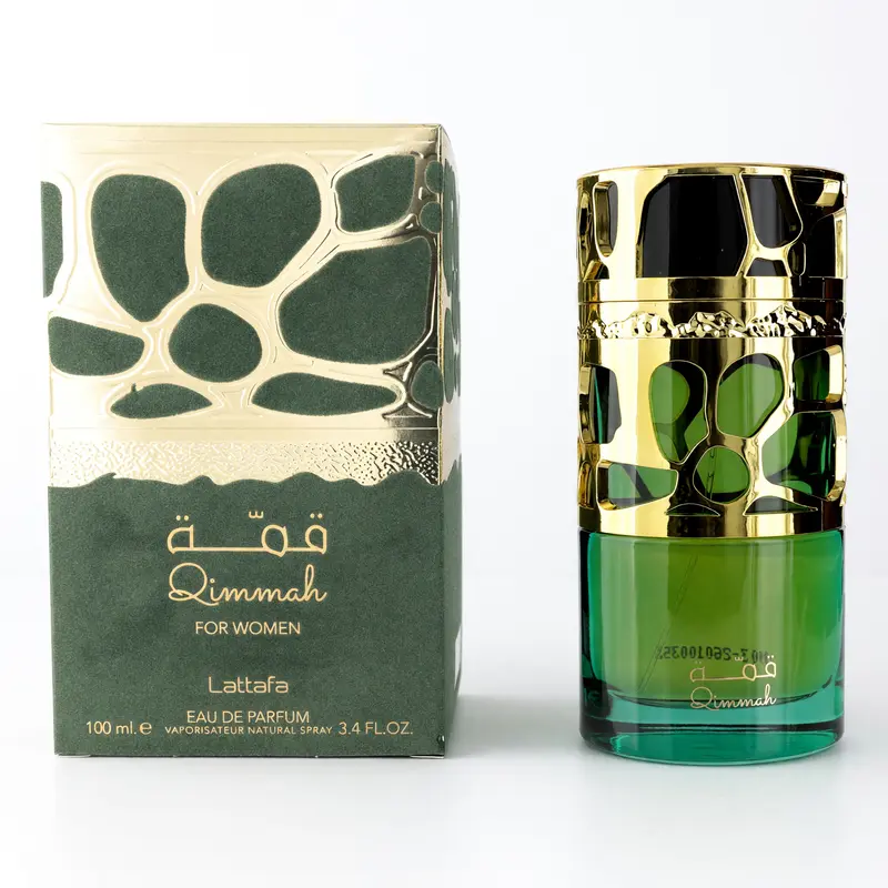 Lattafa Qimmah Women's 3.4 fl oz EDP Spray - Paraben-Free EDP Fragrances with Almond Coffee Scent, Jasmine & Wood Accents, Heart Notes, Warm Vanilla Base (3-3.9 fl oz range)