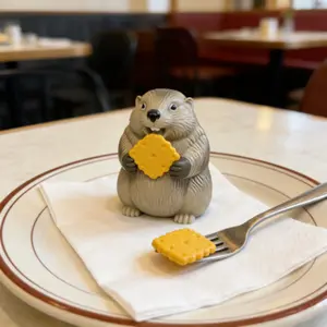 Screaming Groundhog Desk Toy, Goofy Cute Marmot Cookie Thief Game, Hilarious Reaction Sound, Party Prank + Novelty Gift