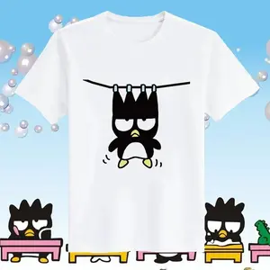Short-sleeved T-shirt Cartoon Character Print, Cute and Simple Summer Top, Men's and Women's Short Sleeves