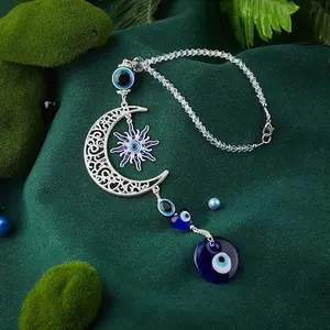 Car Hanging Ornament Evil Blue Eye Charms for Rear View Mirror Evil Eye Beaded Decor Evil Eye Car Accessories Evil Eye Window Pendent for Window Car Door Frame Balcony