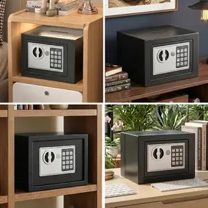Spaco Mini Safe with Key & Digital Keypad, Key cabinet for Cash, Jewelry, Documents, Home & Office Use