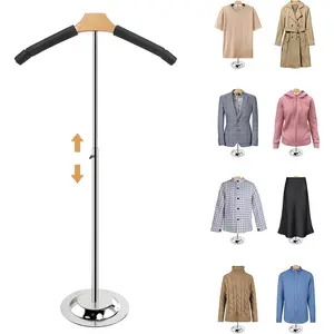 20-35 Inch Height Adjustable Shirt Display Stand T Shirt Rack for Vendors Clothing Dress Garment Coat Retail Black 1 Pcs