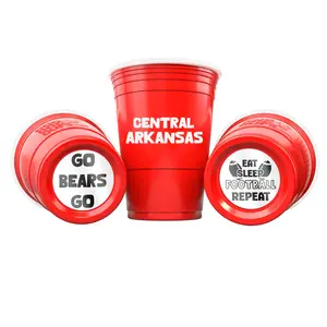CooCoo Cups® 16oz Central Arkansas "Go Bears & Eat, Sleep, Football, Repeat" Party Cups - 50 Count
