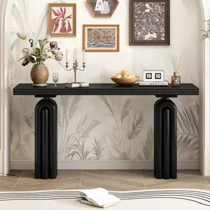U_STYLE Chic, Elegant and Luxurious Acacia Veneer Console Table, Suitable for Entryway, Hallway, Living Room, Foyer, Corridor