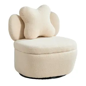 Teddy Velvet Swivel Accent Chair 360° Rotating Ergonomic Armchair, Scratch‑Resistant Upholstered Sofa Chair with Storage for Living Room, Bedroom, Nursery, Apartment or Small Spaces, 300 lbs Capacity