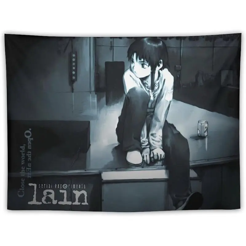 Art Tapestry Anime Serial Experiments Lain Tapestry (3) Tapestry Cool Artworks Painting Wall Art Prints Hanging Picture Home Decor Tapestries Gift Idea bedroom decor